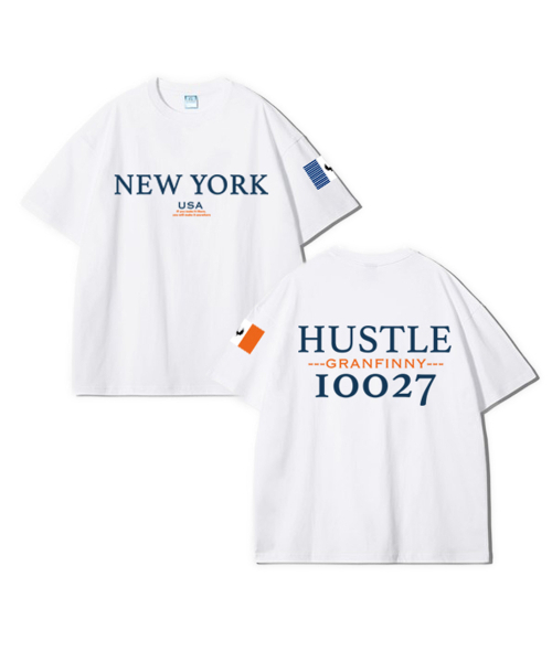 GRANFINNY(グランフィニ)の「ニューヨークオーバーサイズ半袖Tシャツ5色(Tシャツ/カットソー・レディース・ブラック/ホワイト/アイボリー・MEDIUM/LARGE/X-LARGE)」の7枚目の写真