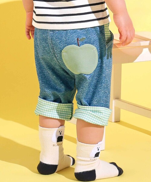 SLAP SLIP(スラップスリップ)の「裾折り返しチェック柄7分丈パンツ(80~130cm)(その他パンツ・キッズ・ブルー/ネイビー・90cm/100cm/80cm/120cm/110cm)」の2枚目の写真