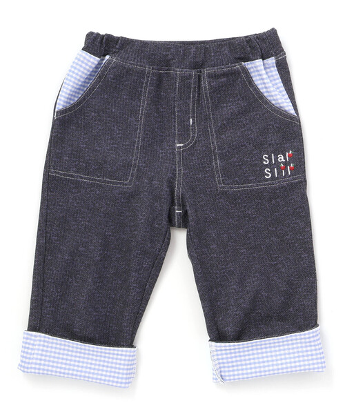 SLAP SLIP(スラップスリップ)の「裾折り返しチェック柄7分丈パンツ(80~130cm)(その他パンツ・キッズ・ブルー/ネイビー・90cm/100cm/80cm/120cm/110cm)」の6枚目の写真