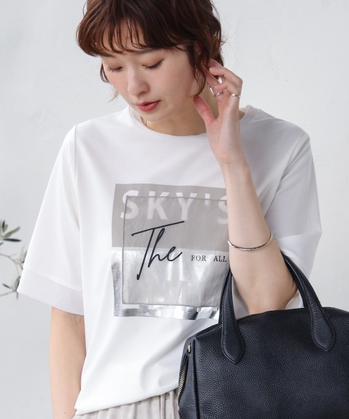 Bou Jeloud(ブージュルード)の「スクエアBOXロゴT-shirt(Tシャツ/カットソー・レディース・チャコールグレー/ブラック/オフホワイト・FREE)」の7枚目の写真