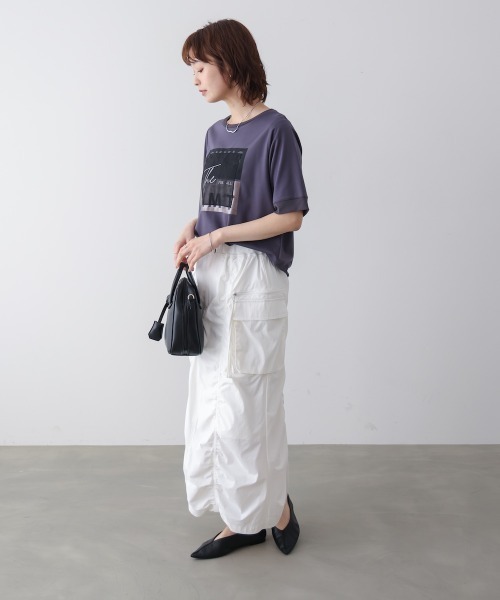 Bou Jeloud(ブージュルード)の「スクエアBOXロゴT-shirt(Tシャツ/カットソー・レディース・チャコールグレー/ブラック/オフホワイト・FREE)」の15枚目の写真