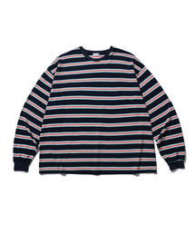 ANGLAN（アングラン）の「ストライプ ロングスリーブ - ネイビー（Tシャツ/カットソー）」