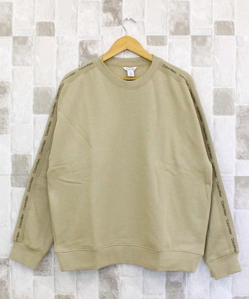 Calvin Klein(カルバン・クライン)の「CK カルバンクライン ロゴテープ クルー LS CALVIN KLEIN LOGO TAPE CREW(スウェット・メンズ・ベージュ/ブラック・L/XL/M)」の2枚目の写真