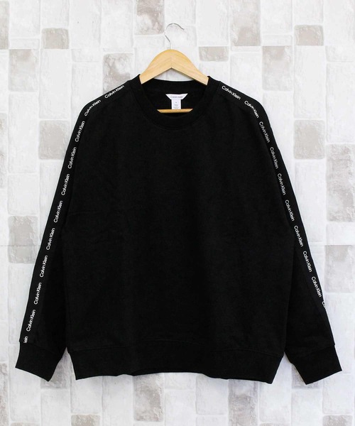 Calvin Klein(カルバン・クライン)の「CK カルバンクライン ロゴテープ クルー LS CALVIN KLEIN LOGO TAPE CREW(スウェット・メンズ・ベージュ/ブラック・L/XL/M)」の1枚目の写真