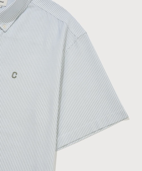 COVERNAT(カバーナット)の「COOLMAX C LOGO OXFORD STRIPED HALF SHIRT(シャツ/ブラウス・メンズ・グリーン/ブルー/グレー・MEDIUM/SMALL/X-SMALL/X-LARGE/LARGE)」の17枚目の写真