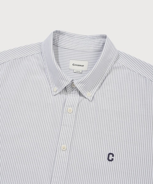 COVERNAT(カバーナット)の「COOLMAX C LOGO OXFORD STRIPED HALF SHIRT(シャツ/ブラウス・メンズ・グリーン/ブルー/グレー・MEDIUM/SMALL/X-SMALL/X-LARGE/LARGE)」の8枚目の写真