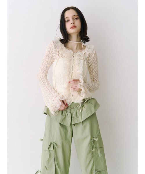 jouetie(ジュエティ)の「ペプラムナイロンルーズパンツ(その他パンツ・レディース・カーキ/ブラック/アイボリー・MEDIUM)」の22枚目の写真