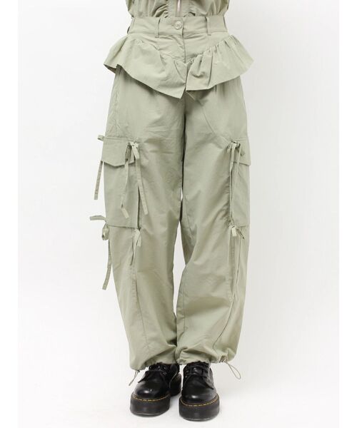 jouetie(ジュエティ)の「ペプラムナイロンルーズパンツ(その他パンツ・レディース・カーキ/ブラック/アイボリー・MEDIUM)」の18枚目の写真