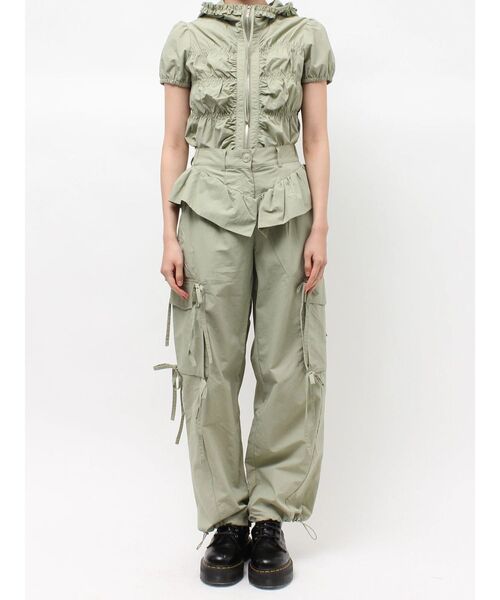 jouetie(ジュエティ)の「ペプラムナイロンルーズパンツ(その他パンツ・レディース・カーキ/ブラック/アイボリー・MEDIUM)」の10枚目の写真