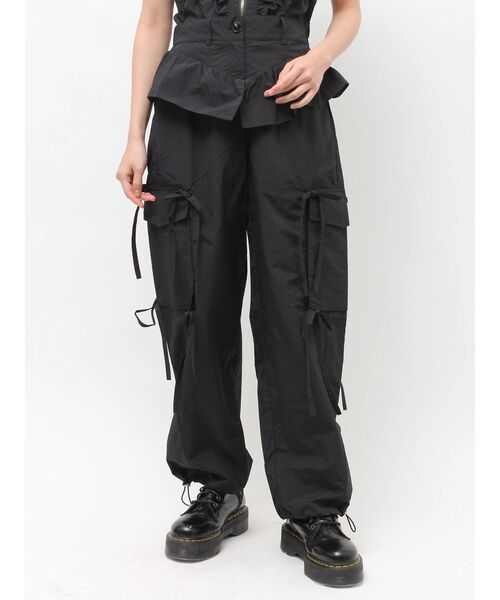 jouetie(ジュエティ)の「ペプラムナイロンルーズパンツ(その他パンツ・レディース・カーキ/ブラック/アイボリー・MEDIUM)」の5枚目の写真