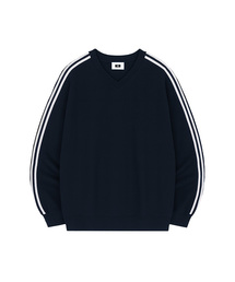 [Unisex] SPORTY TRACK V-NECK OVER FIT SWEATSHIRT (4color)