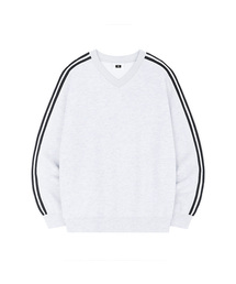 [Unisex] SPORTY TRACK V-NECK OVER FIT SWEATSHIRT (4color)