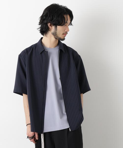 メランジドライ」ZIPシャツブルゾン(セットアップ可)（シャツ/ブラウス