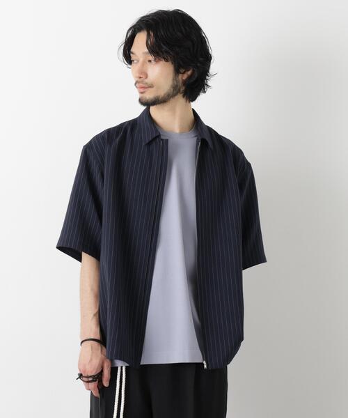 NANO universe（ナノユニバース）の「「メランジドライ」ZIPシャツブルゾン(セットアップ可)（シャツ/ブラウス・メンズ・ブラウン/その他1・L/M）」の10枚目の写真