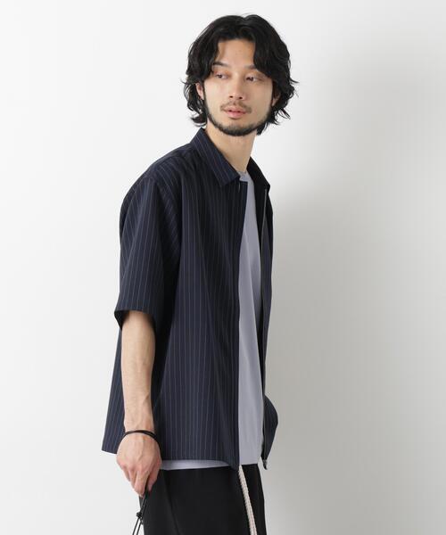 NANO universe（ナノユニバース）の「「メランジドライ」ZIPシャツブルゾン(セットアップ可)（シャツ/ブラウス・メンズ・ブラウン/その他1・L/M）」の9枚目の写真