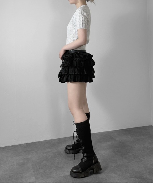 jiasecond.（ジアセカンド）の「【jiasecond.】半袖ニットトップス / トップス ニット コンパクト 半袖 ベーシック ライトグレー パープル ライトブルー グレー ZOZOTOWN限定（ニット/セーター・レディース・グレー/ライトグレー/ライトブルー/パープル・FREE）」の6枚目の写真