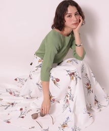 Arpege story | レースアップフラワープリントスカート(スカート)