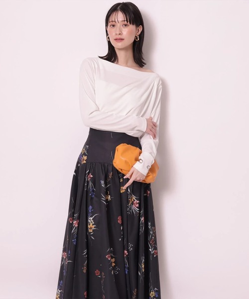 Arpege story(アルページュストーリー)の「レースアップフラワープリントスカート(スカート・レディース・ブラック/ホワイト・2/1/0)」の20枚目の写真