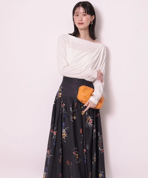 Arpege story(アルページュストーリー)の「レースアップフラワープリントスカート(スカート・レディース・ブラック/ホワイト・2/1/0)」の21枚目の写真