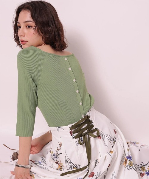 Arpege story(アルページュストーリー)の「レースアップフラワープリントスカート(スカート・レディース・ブラック/ホワイト・2/1/0)」の17枚目の写真