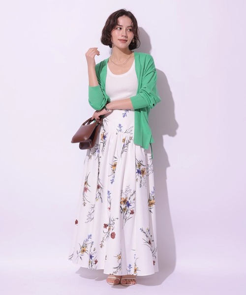 Arpege story(アルページュストーリー)の「レースアップフラワープリントスカート(スカート・レディース・ブラック/ホワイト・2/1/0)」の8枚目の写真