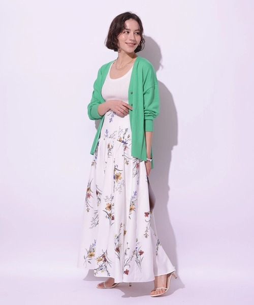 Arpege story(アルページュストーリー)の「レースアップフラワープリントスカート(スカート・レディース・ブラック/ホワイト・2/1/0)」の9枚目の写真