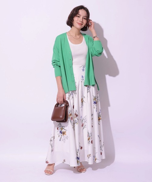 Arpege story(アルページュストーリー)の「レースアップフラワープリントスカート(スカート・レディース・ブラック/ホワイト・2/1/0)」の10枚目の写真