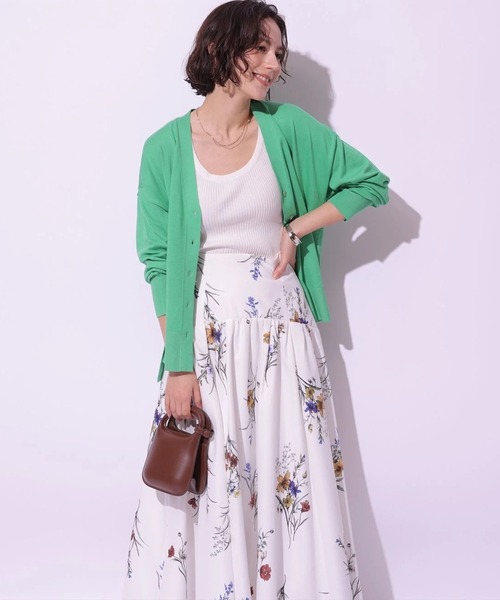 Arpege story(アルページュストーリー)の「レースアップフラワープリントスカート(スカート・レディース・ブラック/ホワイト・2/1/0)」の12枚目の写真