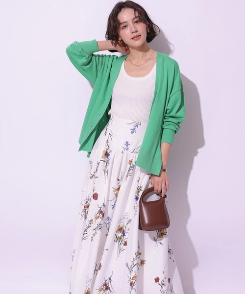 Arpege story(アルページュストーリー)の「レースアップフラワープリントスカート(スカート・レディース・ブラック/ホワイト・2/1/0)」の6枚目の写真