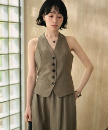 linen blend halter neck vest /リネンブレンドホルターネックベスト