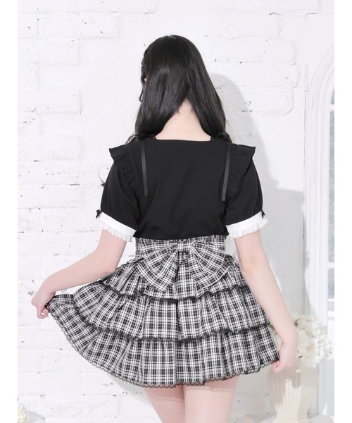 NOEMIE（ノエミー）の「リボンストラップドーリーヨークカットソー（Tシャツ/カットソー・レディース・ダークグレー/A/オフホワイト/ブラック・M）」の10枚目の写真