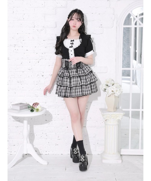 NOEMIE（ノエミー）の「リボンストラップドーリーヨークカットソー（Tシャツ/カットソー・レディース・ダークグレー/A/オフホワイト/ブラック・M）」の11枚目の写真