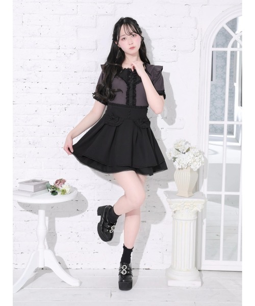 NOEMIE（ノエミー）の「リボンストラップドーリーヨークカットソー（Tシャツ/カットソー・レディース・ダークグレー/A/オフホワイト/ブラック・M）」の14枚目の写真