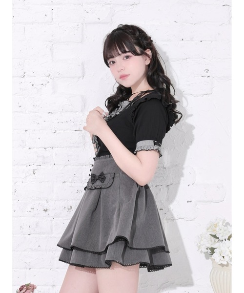 NOEMIE（ノエミー）の「リボンストラップドーリーヨークカットソー（Tシャツ/カットソー・レディース・ダークグレー/A/オフホワイト/ブラック・M）」の15枚目の写真