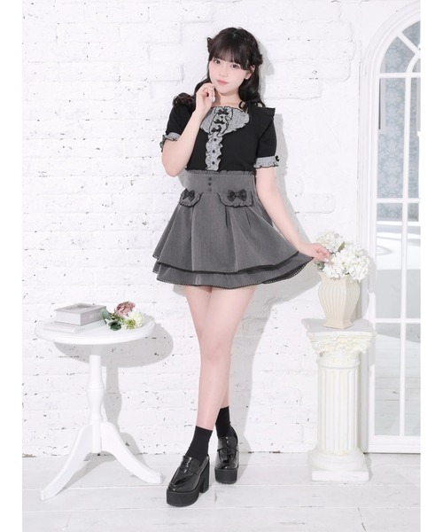 NOEMIE（ノエミー）の「リボンストラップドーリーヨークカットソー（Tシャツ/カットソー・レディース・ダークグレー/A/オフホワイト/ブラック・M）」の17枚目の写真