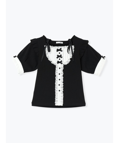 NOEMIE（ノエミー）の「リボンストラップドーリーヨークカットソー（Tシャツ/カットソー・レディース・ダークグレー/A/オフホワイト/ブラック・M）」の19枚目の写真