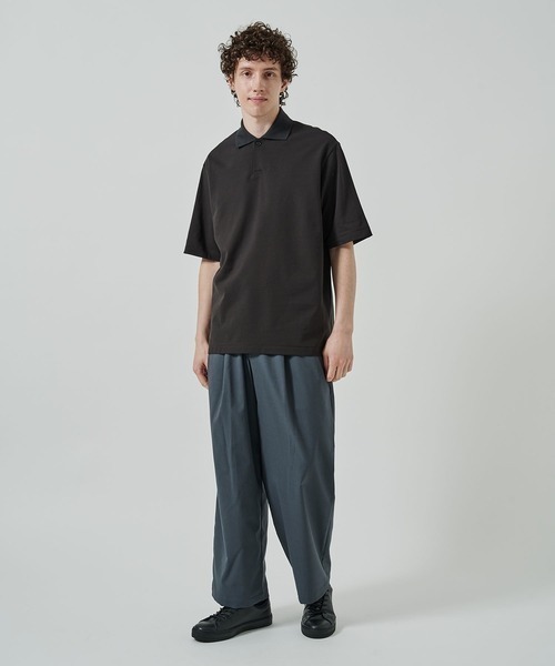 markaware（マーカウェア）の「【marka/MARKAWARE/マーカウェア】ONE BUTTON POLO S/S TEE（ポロシャツ・メンズ・ブラック/グレー・2/1）」の3枚目の写真
