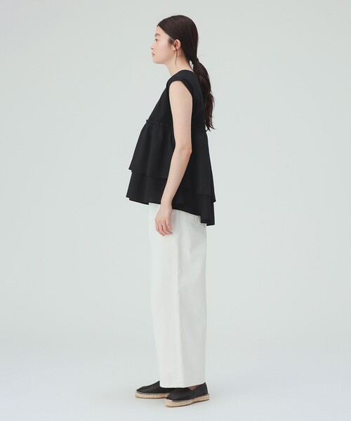 BEAMS HEART(ビームスハート)の「【洗える・異素材ドッキング】コンビ ティアード プルオーバー(Tシャツ/カットソー・レディース・オフホワイト/ブラック/ブラウン・FREE)」の21枚目の写真