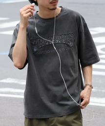【THRASHER/スラッシャー】ピグメント加工 ダメージアップリケ 半袖Tシャツ