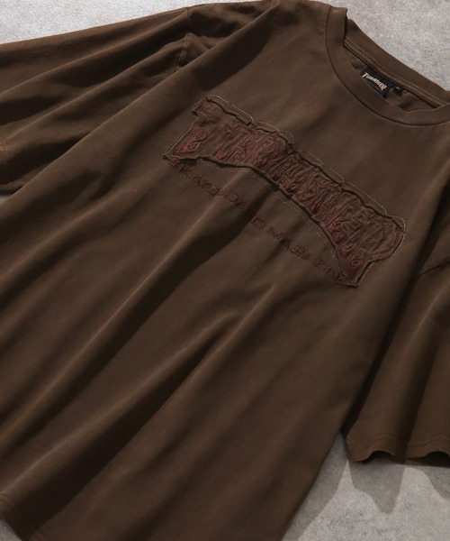 THRASHER（スラッシャー）の「【THRASHER/スラッシャー】ピグメント加工 ダメージアップリケ 半袖Tシャツ（Tシャツ/カットソー・メンズ・ピンク/ブラウン/グレー系1/ライトグレー/サックスブルー/グレー系2・L/M/XL）」の14枚目の写真