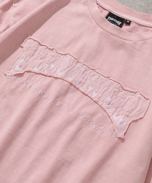 THRASHER（スラッシャー）の「【THRASHER/スラッシャー】ピグメント加工 ダメージアップリケ 半袖Tシャツ（Tシャツ/カットソー・メンズ・ピンク/ブラウン/グレー系1/ライトグレー/サックスブルー/グレー系2・L/M/XL）」の19枚目の写真