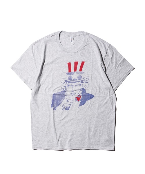 2AM(ツーエイエム)の「JERZEES ジャージーズ / "UNCLE SAM"SS TEE(Tシャツ/カットソー・メンズ・アッシュグレー/ホワイト・MEDIUM/LARGE/X-LARGE)」の2枚目の写真