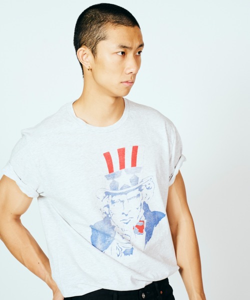 2AM(ツーエイエム)の「JERZEES ジャージーズ / "UNCLE SAM"SS TEE(Tシャツ/カットソー・メンズ・アッシュグレー/ホワイト・MEDIUM/LARGE/X-LARGE)」の6枚目の写真