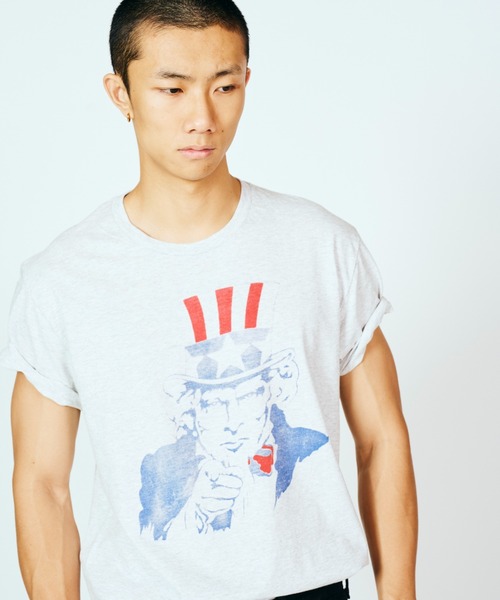 2AM(ツーエイエム)の「JERZEES ジャージーズ / "UNCLE SAM"SS TEE(Tシャツ/カットソー・メンズ・アッシュグレー/ホワイト・MEDIUM/LARGE/X-LARGE)」の4枚目の写真