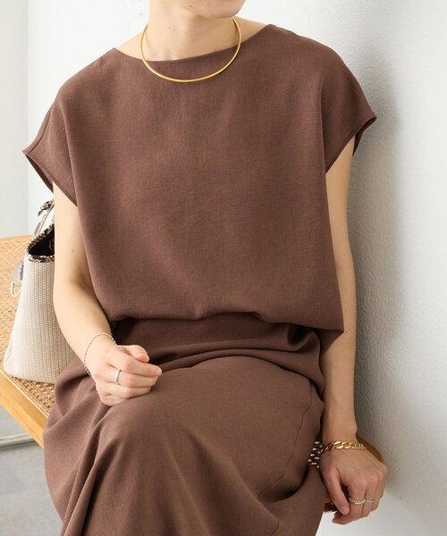 RIVE DROITE（リヴドロワ）の「予約【セットアップ着用可能】メッシュフレンチブラウス（シャツ/ブラウス・レディース・オフホワイト/ブラック/モカ/ブラウン・FREE）」の4枚目の写真