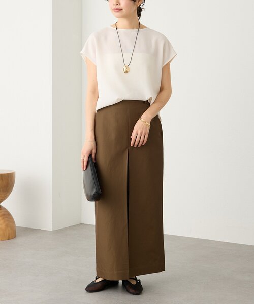 RIVE DROITE（リヴドロワ）の「予約【セットアップ着用可能】メッシュフレンチブラウス（シャツ/ブラウス・レディース・オフホワイト/ブラック/モカ/ブラウン・FREE）」の5枚目の写真