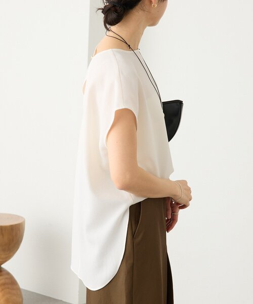 RIVE DROITE（リヴドロワ）の「予約【セットアップ着用可能】メッシュフレンチブラウス（シャツ/ブラウス・レディース・オフホワイト/ブラック/モカ/ブラウン・FREE）」の7枚目の写真