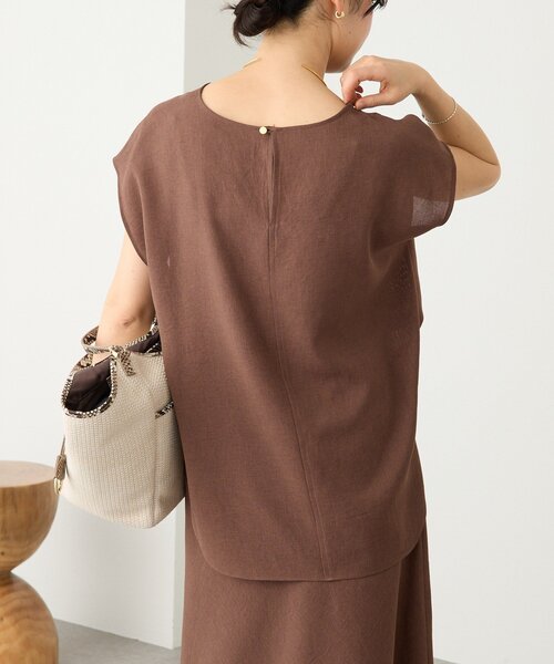RIVE DROITE(リヴドロワ)の「【セットアップ対応可能/ドライタッチ/シワになりにくい】メッシュフレンチブラウス(シャツ/ブラウス・レディース・オフホワイト/ブラック/モカ/ブラウン・FREE)」の21枚目の写真