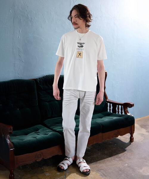 NICOLE CLUB FOR MEN(ニコルクラブフォーメン)の「8分丈アラカルト5ポケットパンツ(デニムパンツ・メンズ・ブルー/サックスブルー/ホワイト/ネイビー・S/XL/L/M)」の5枚目の写真