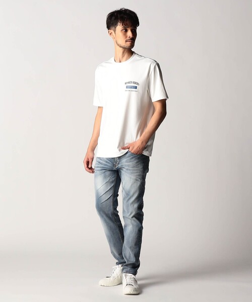 NICOLE CLUB FOR MEN(ニコルクラブフォーメン)の「8分丈アラカルト5ポケットパンツ(デニムパンツ・メンズ・ブルー/サックスブルー/ホワイト/ネイビー・S/XL/L/M)」の9枚目の写真